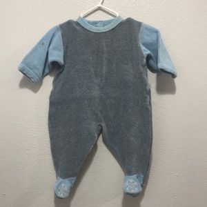 Petit bateau French terry footed footie pajamas